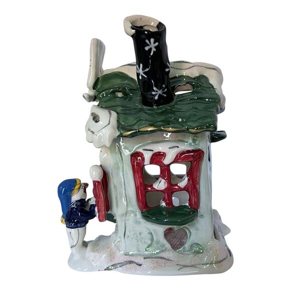 Blue Sky Clayworks Frosty Skate Rental Candle House by Heather Goldminc - 7" H - Picture 2 of 16